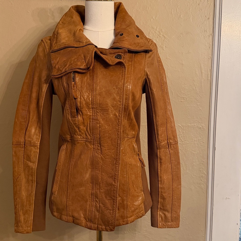 NICHOLAS K Brock Leather Jacket Medium Brown - Picture 3 of 17